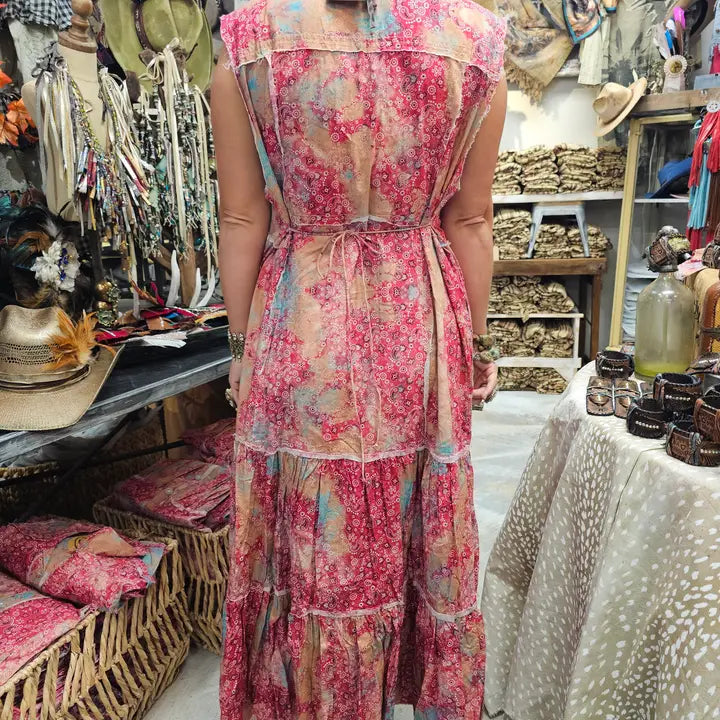 western boho duster dress worn open layered