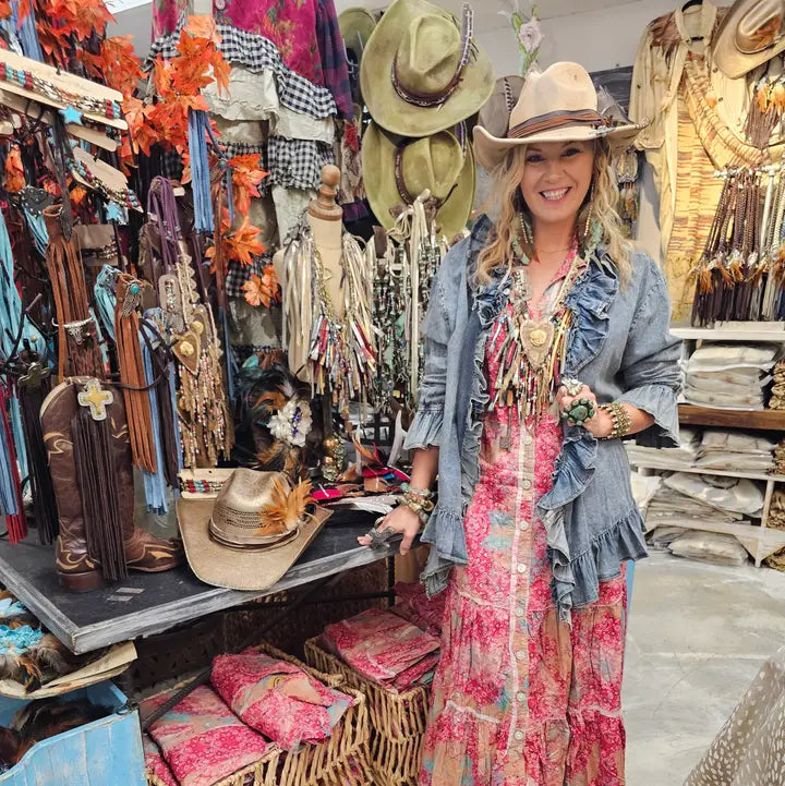 boho bandana dress duster western outfit