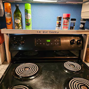 Neutral Floral Stove Cover | Wooden Noodle Board | Farmhouse Kitchen Decor