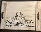 Rustic Sunflower Stove Cover | Farmhouse Noodle Board | Floral Kitchen Decor