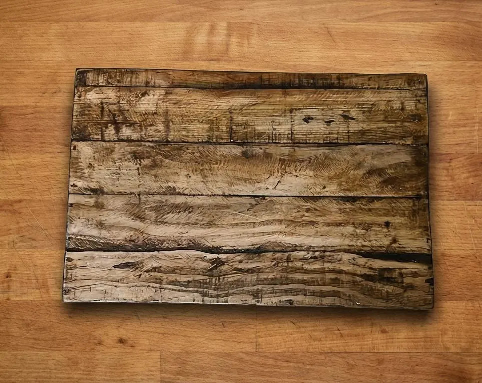 Rustic Farmhouse Wood Riser Display Stand on a wooden surface