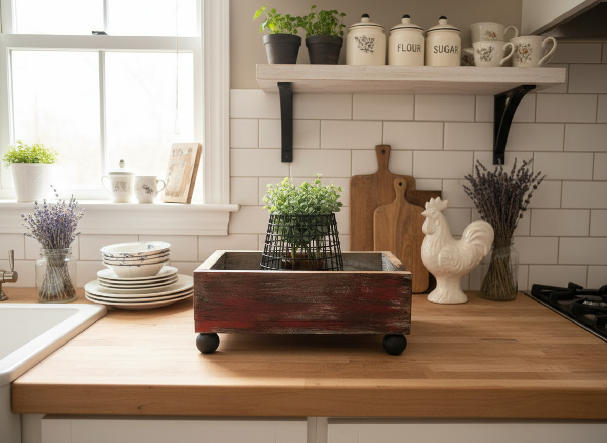Barn Red Farmhouse Planter Box Or Riser