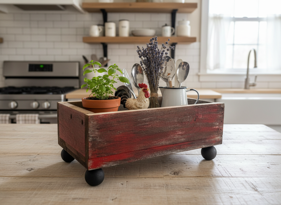 Barn Red Farmhouse Planter Box Or Riser