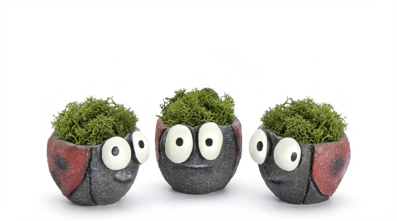 Set of 3 Ladybug Blobhouse Planters