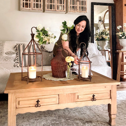 Vintage Inspired Open Cage Candle Lanterns, Set of Two Pink Platypus Emporium