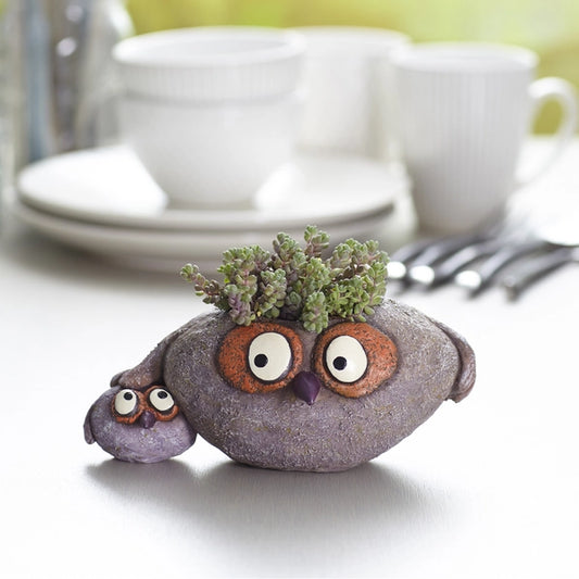 Papaw and Chip Owl Bird Blobhouse Planter