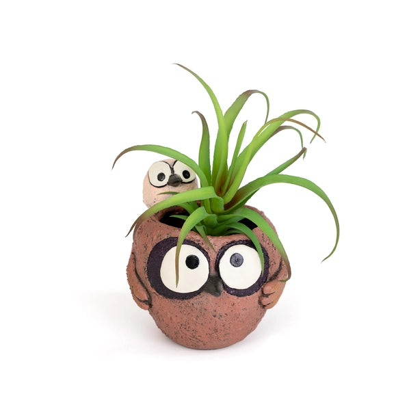Pip & Squeak the Piggyback Owls Blobhouse Planter